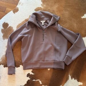 SPANX Air Essential Half Zip Mocha XS